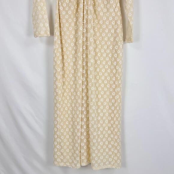 Revolve Lovers and Friends Womens Zoey Lace Midi Dress Large Ivory Cream - Picture 5 of 16